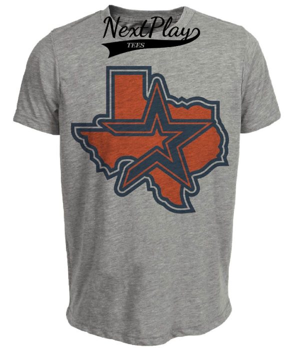 Houston Astros Retro Baseball 1985 Artwork Heather Gray Sublimated T-Shirt