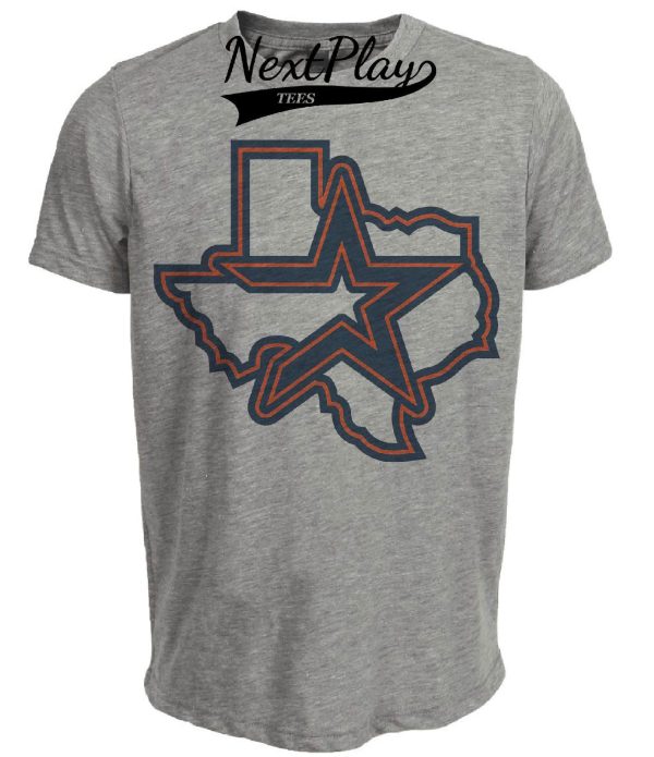 Houston Astros Retro Baseball 1986 Artwork Heather Gray Sublimated T-Shirt