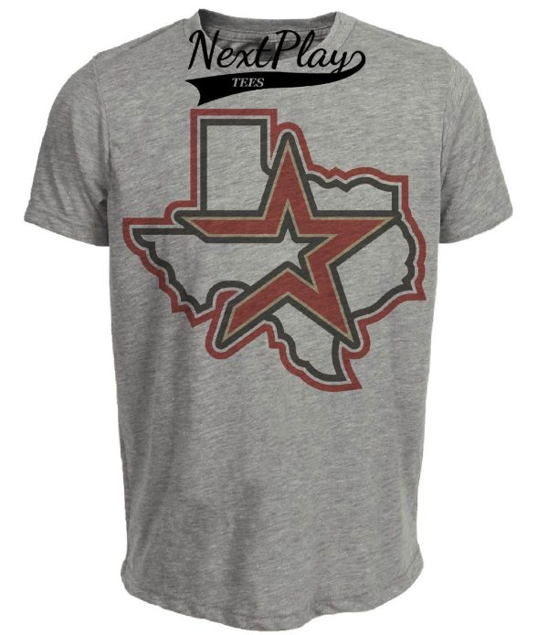 Houston Astros Retro Baseball 1989 Artwork Heather Gray Sublimated T-Shirt