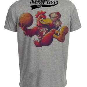 South Carolina Gamecocks Retro Basketball Artwork Heather Gray Sublimated T-Shirt