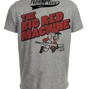 Cincinnati Reds Retro Big Red Machine Baseball 1975 Artwork Heather Gray Sublimated T-Shirt