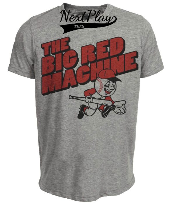 Cincinnati Reds Retro Big Red Machine Baseball 1975 Artwork Heather Gray Sublimated T-Shirt