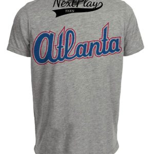 Atlanta Braves Retro Jersey Lettering Baseball 1976 Artwork Heather Gray Sublimated T-Shirt