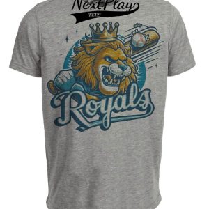 Kansas City Royals Retro Baseball 1992 Artwork Heather Gray Sublimated T-Shirt