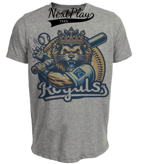 Kansas City Royals Retro Baseball 1998 Artwork Heather Gray Sublimated T-Shirt