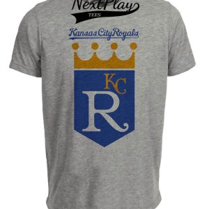 Kansas City Royals Retro Baseball 1970 Artwork Heather Gray Sublimated T-Shirt