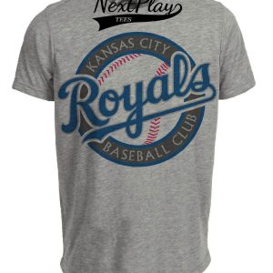 Kansas City Royals Retro Baseball 1991 Artwork Heather Gray Sublimated T-Shirt