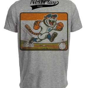 Detroit Tigers Retro Baseball Cartoon 1988 Artwork Heather Gray Sublimated T-Shirt