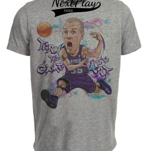 Sacramento Kings Retro Jason Williams Basketball 1998 Artwork Heather Gray Sublimated T-Shirt