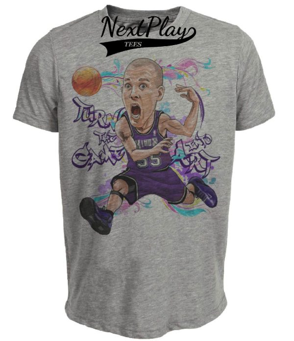 Sacramento Kings Retro Jason Williams Basketball 1998 Artwork Heather Gray Sublimated T-Shirt