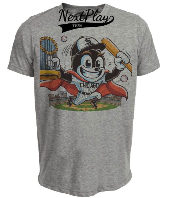 Chicago White Sox Retro Baseball World Champions Artwork Heather Gray Sublimated T-Shirt
