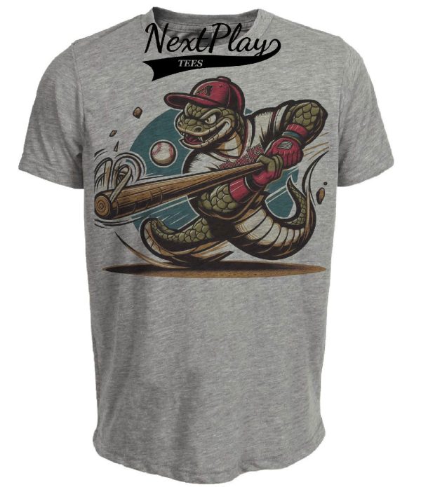 Arizona Diamondbacks Retro Baseball Artwork Heather Gray Sublimated T-Shirt