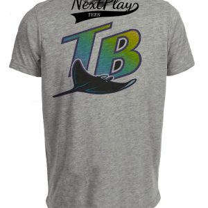 Tampa Bay Devil Rays Retro Baseball 1999 Artwork Heather Gray Sublimated T-Shirt