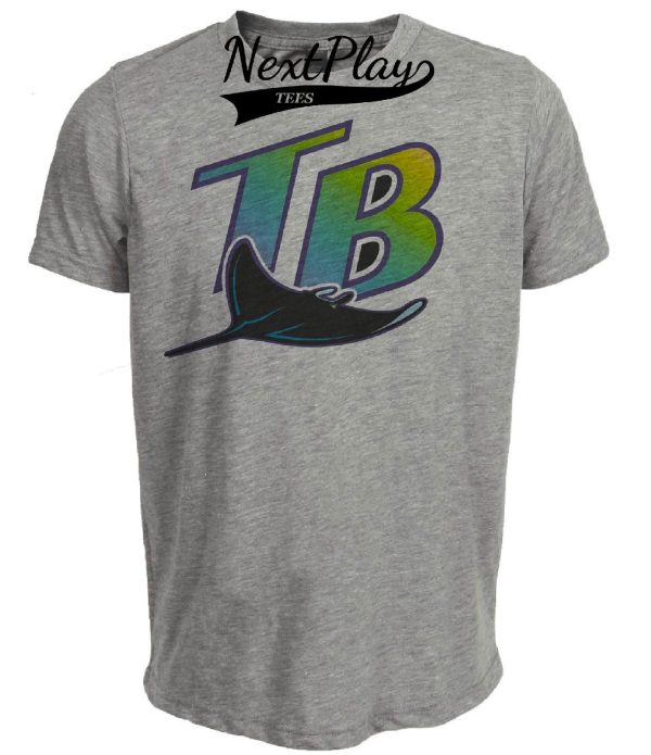 Tampa Bay Devil Rays Retro Baseball 1999 Artwork Heather Gray Sublimated T-Shirt