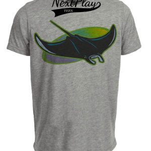 Tampa Bay Devil Rays Retro Baseball Mascot 1999 Artwork Heather Gray Sublimated T-Shirt