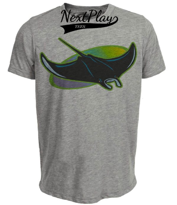 Tampa Bay Devil Rays Retro Baseball Mascot 1999 Artwork Heather Gray Sublimated T-Shirt