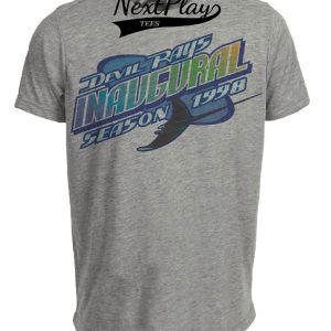 Tampa Bay Devil Rays Retro Baseball Inaugural 1998 Artwork Heather Gray Sublimated T-Shirt