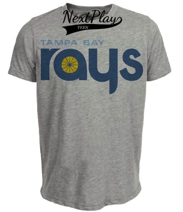 Tampa Bay Rays Retro Baseball 2008 Artwork Heather Gray Sublimated T-Shirt