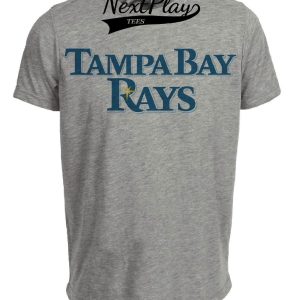 Tampa Bay Rays Retro Baseball 2005 Artwork Heather Gray Sublimated T-Shirt
