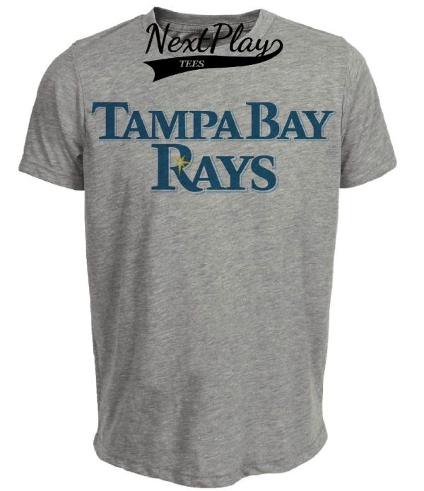 Tampa Bay Rays Retro Baseball 2005 Artwork Heather Gray Sublimated T-Shirt