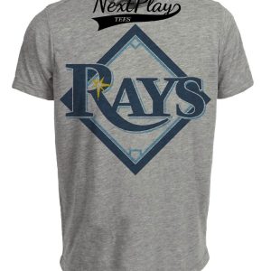 Tampa Bay Rays Retro Baseball 2004 Artwork Heather Gray Sublimated T-Shirt