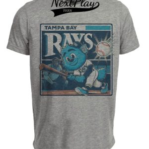 Tampa Bay Rays Retro Baseball Mascot 2006 Artwork Heather Gray Sublimated T-Shirt