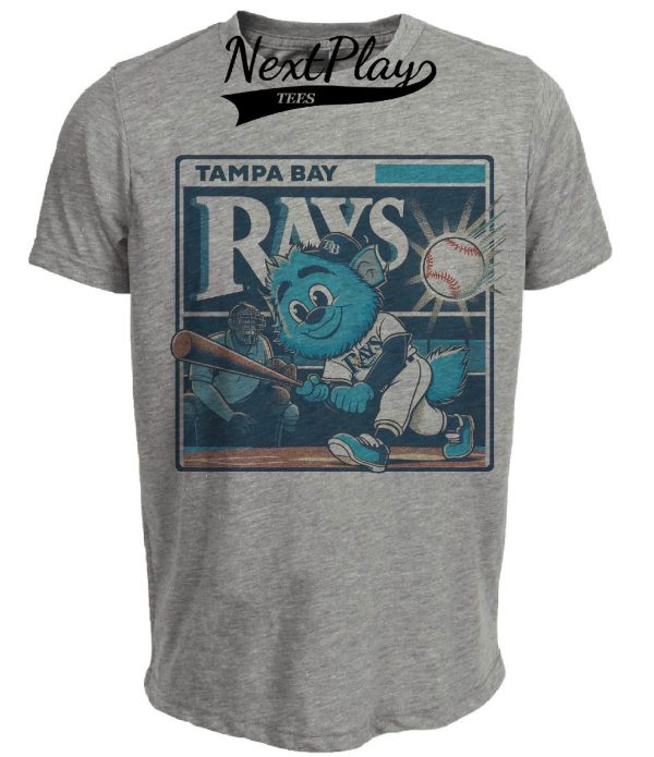 Tampa Bay Rays Retro Baseball Mascot 2006 Artwork Heather Gray Sublimated T-Shirt