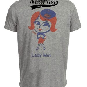 New York Mets Retro Lady Met Baseball 1963 Artwork Heather Gray Sublimated T-Shirt