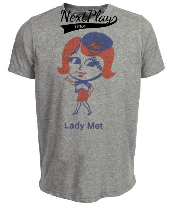 New York Mets Retro Lady Met Baseball 1963 Artwork Heather Gray Sublimated T-Shirt