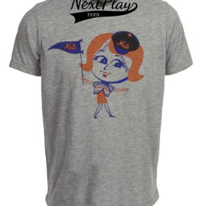 New York Mets Retro Lady Met Baseball 1995 Artwork Heather Gray Sublimated T-Shirt