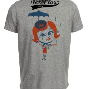 New York Mets Retro Mrs. Lady Met Rainy Day Baseball 1963 Artwork Heather Gray Sublimated T-Shirt