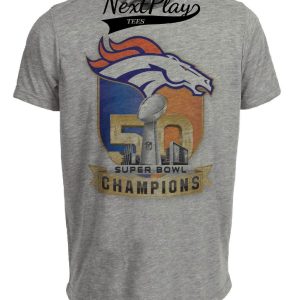 Denver Broncos Retro Super Bowl Champs Football 2016 Artwork Heather Gray Sublimated T-Shirt