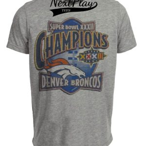 Denver Broncos Retro Super Bowl Champs Football 1998 Artwork Heather Gray Sublimated T-Shirt