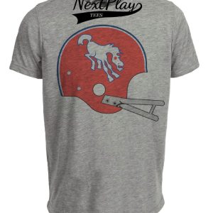 Denver Broncos Retro Football Helmet 1966 Artwork Heather Gray Sublimated T-Shirt
