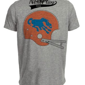 Denver Broncos Retro Football Helmet 1962 Artwork Heather Gray Sublimated T-Shirt