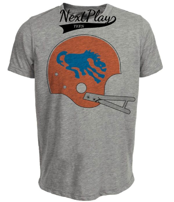 Denver Broncos Retro Football Helmet 1962 Artwork Heather Gray Sublimated T-Shirt