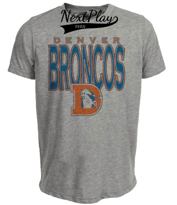 Denver Broncos Retro Football 1971 Artwork Heather Gray Sublimated T-Shirt