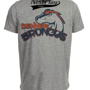 Denver Broncos Retro Football Artwork Heather Gray Sublimated T-Shirt