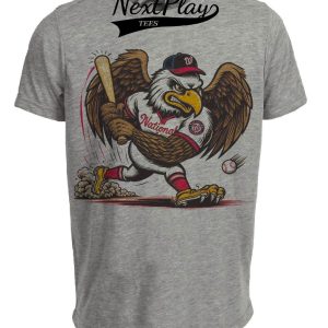 Washington Nationals Retro Baseball Mascot 1999 Artwork Heather Gray Sublimated T-Shirt