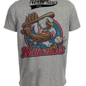 Washington Nationals Retro Baseball Mascot Mania 1998 Artwork Heather Gray Sublimated T-Shirt