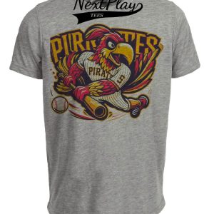 Pittsburgh Pirates Retro Baseball Mascot Mania 1995 Artwork Heather Gray Sublimated T-Shirt