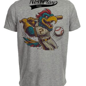 Pittsburgh Pirates Retro Baseball Mascot Mania 1993 Artwork Heather Gray Sublimated T-Shirt