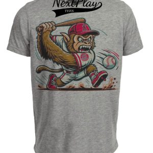 Los Angeles Angels Retro Baseball Mascot Mania 1993 Artwork Heather Gray Sublimated T-Shirt