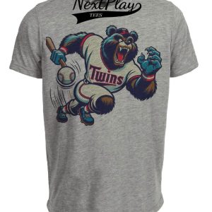 Minnesota Twins Retro Baseball Mascot Mania 1995 Artwork Heather Gray Sublimated T-Shirt