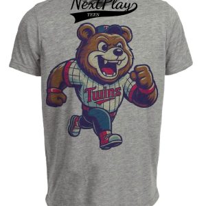 Minnesota Twins Retro Baseball Mascot Mania 1994 Artwork Heather Gray Sublimated T-Shirt