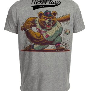 Minnesota Twins Retro Baseball Mascot Mania 1992 Artwork Heather Gray Sublimated T-Shirt