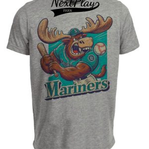 Seattle Mariners Retro Baseball Mascot Mania 1993 Artwork Heather Gray Sublimated T-Shirt