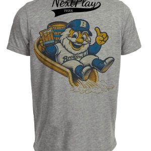 Milwaukee Brewers Retro Baseball Mascot Mania 1991 Artwork Heather Gray Sublimated T-Shirt
