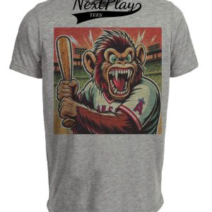 Los Angeles Angels Retro Baseball Mascot Mania 1994 Artwork Heather Gray Sublimated T-Shirt