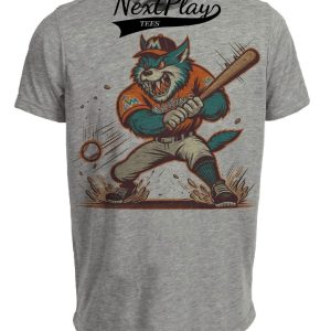 Florida Miami Marlins Retro Baseball Mascot Mania 1998 Artwork Heather Gray Sublimated T-Shirt